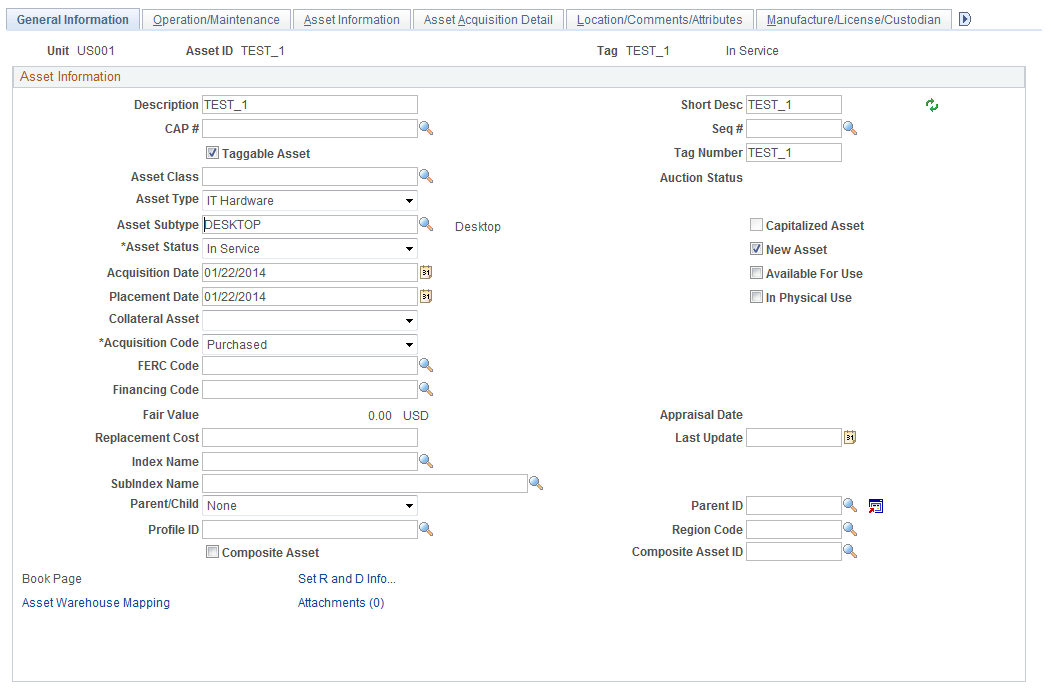 Asset Management Basic Add Page