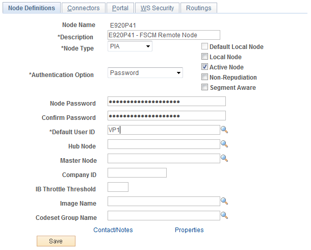 Node Definitions Page(Financial Database Node)