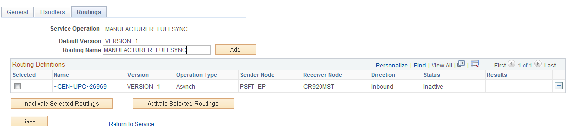 Routings Page(MANUFACTURER_FULLSYNC)