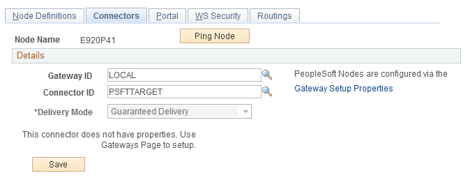 Node Definitions Page - Connectors Tab