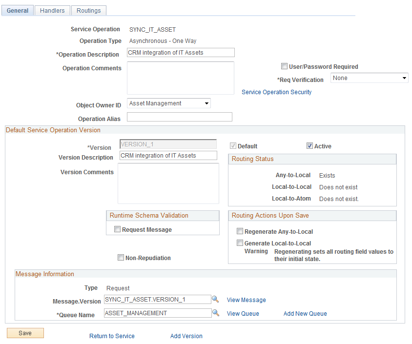 Activate SYNC_IT_ASSET-ServiceOperations-General Page