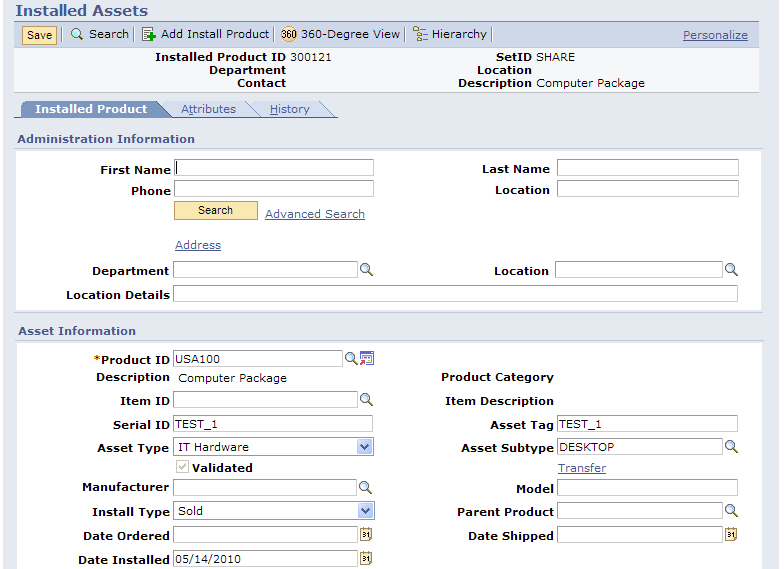 sm_Installed Assets Page (Search for Asset)