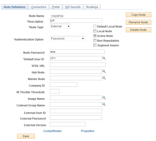 Node Definitions Page(CRM Remote Node)