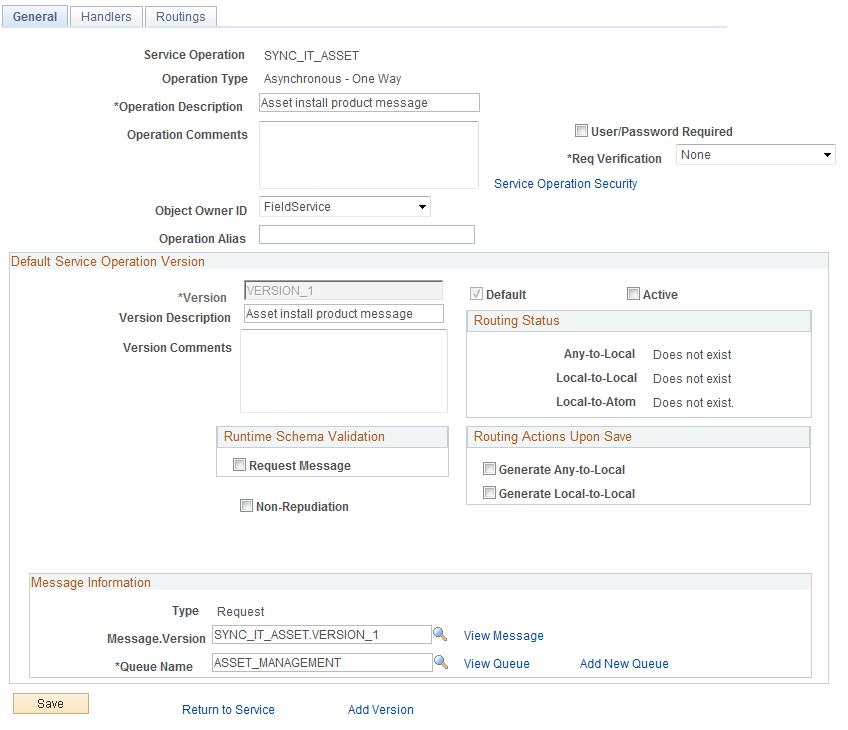 SYNC_IT_ASSET(Service Operations - General)Page