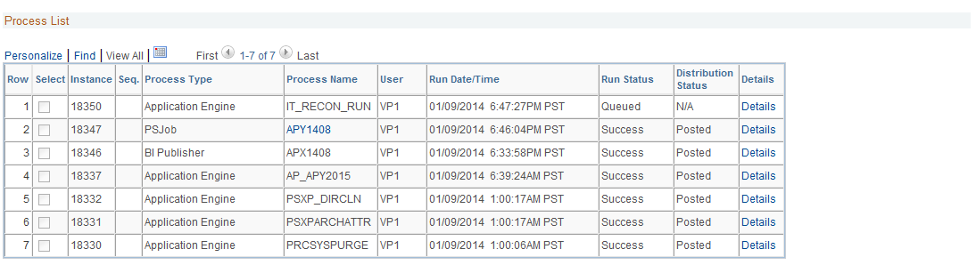 IT_RECON_RUN Message Log