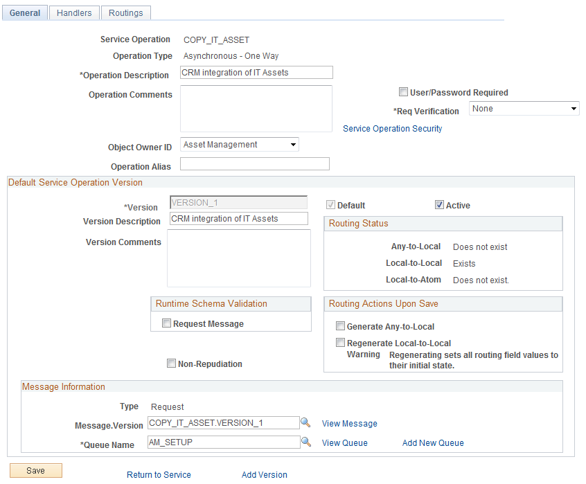 Activate COPY IT ASSET - Service Operations - GeneralPage