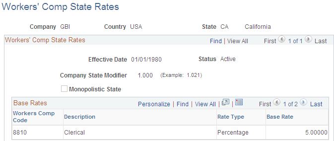 'Workers' Comp State Rates page