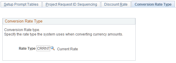 Conversion Rate Type page