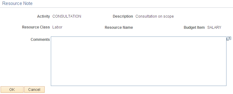 Bill Estimate - Resource Note page