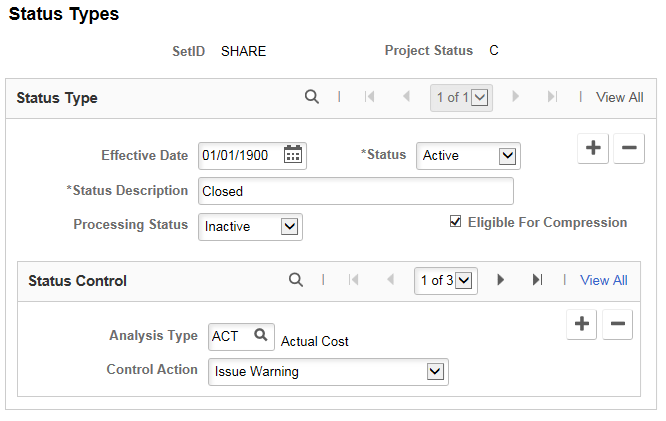 Status Types page