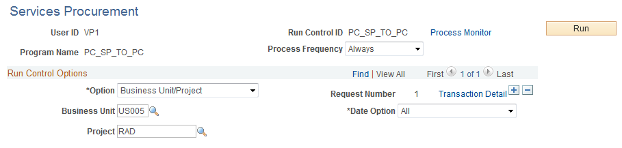 Services Procurement page