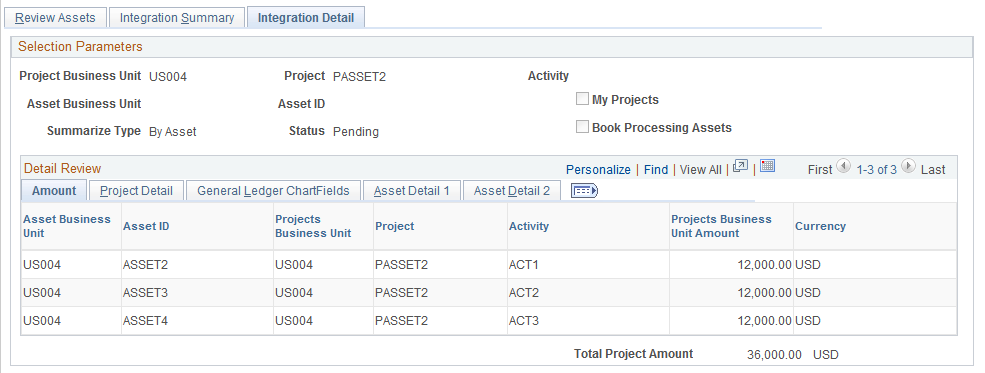 Integration Detail page