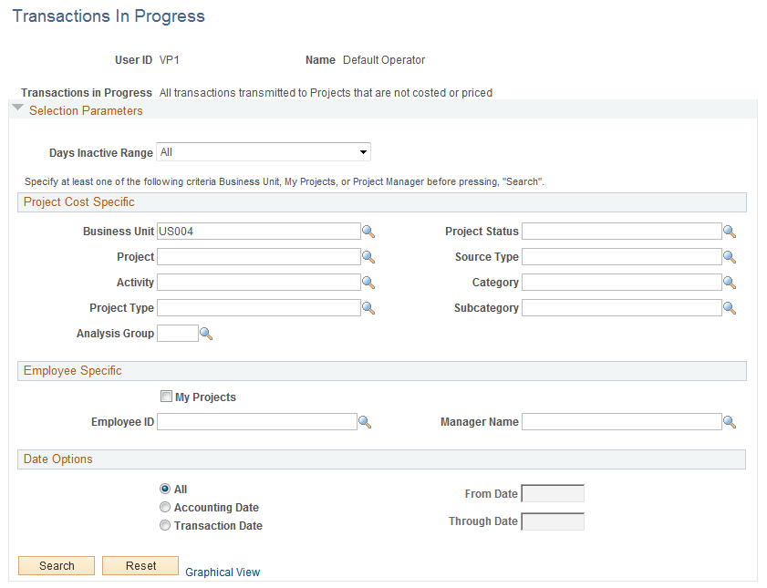 Transactions In Progress page (1 of 2)