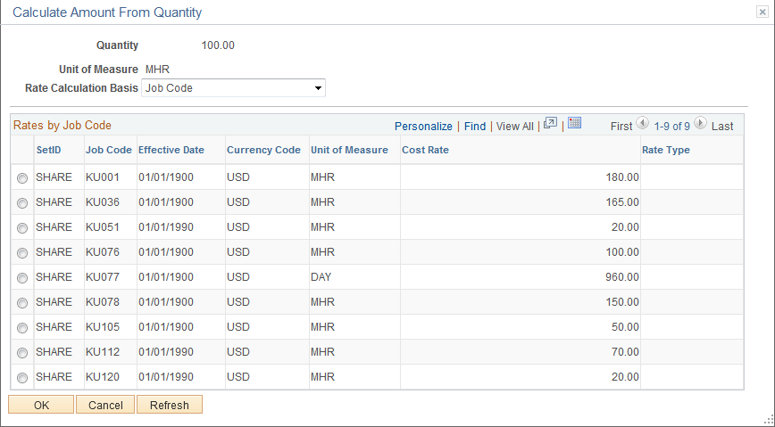 Calculate Amount From Quantity page