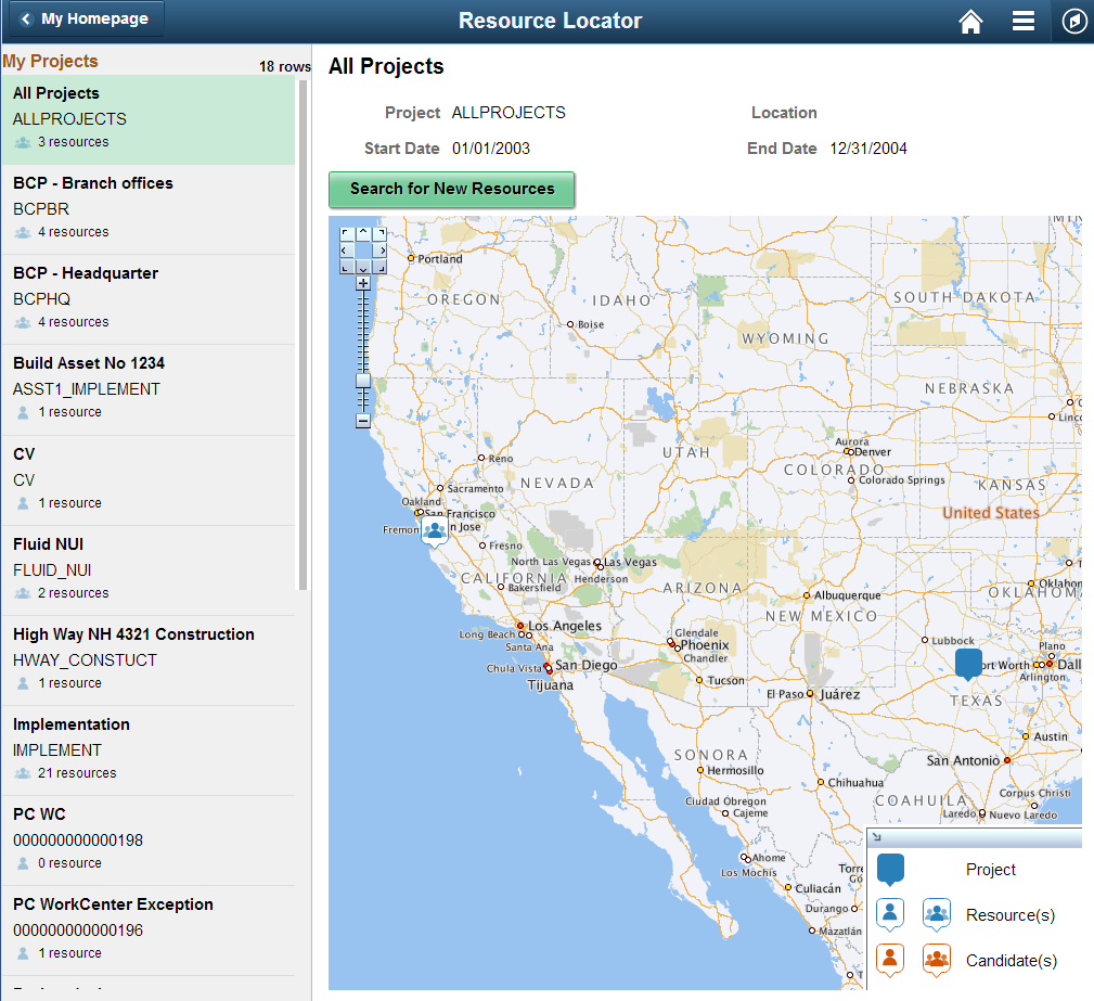 Resource Locator page