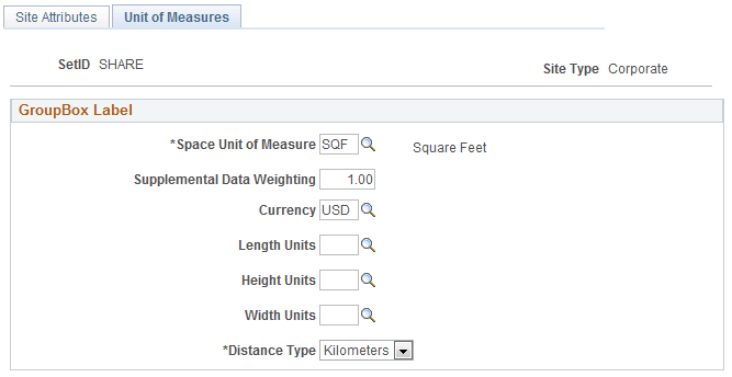 Unit of Measures page