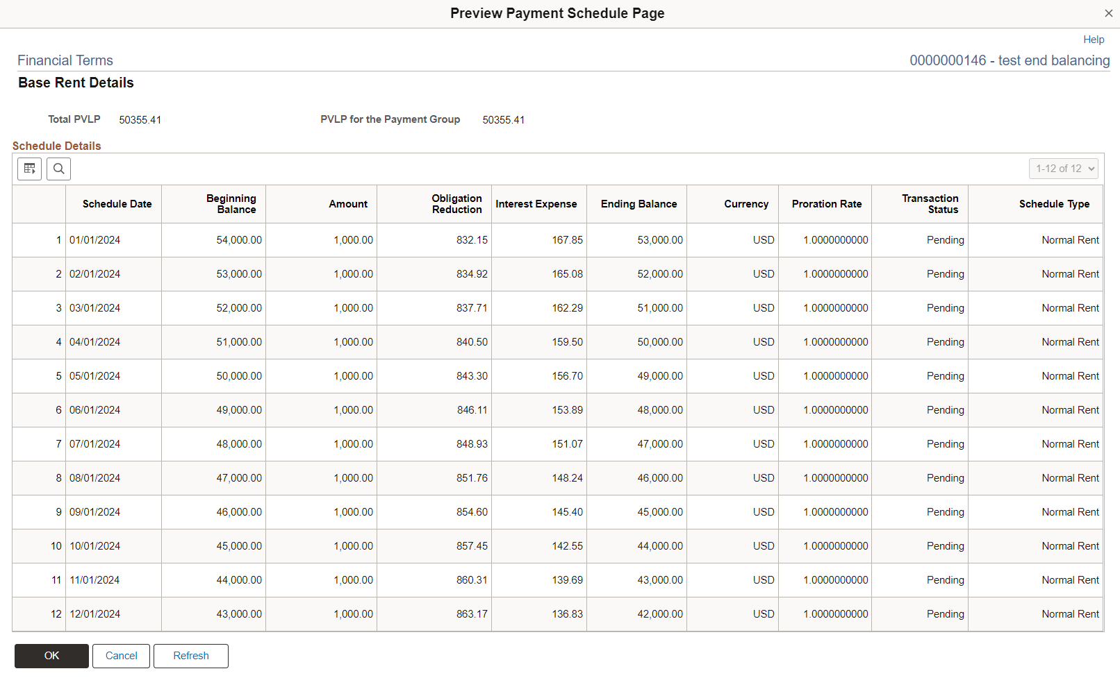 PreviewPreview Payment Schedule Page