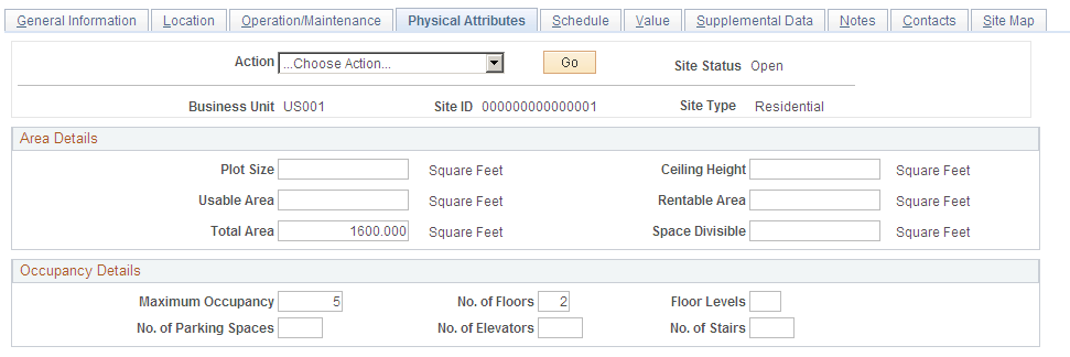 Physical Attributes page