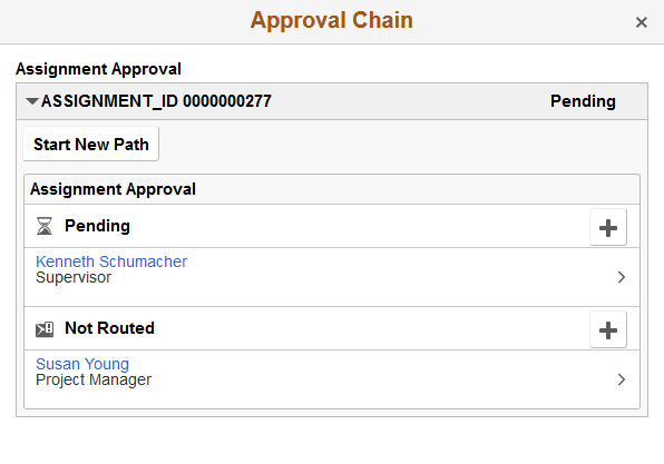 Approval Chain page