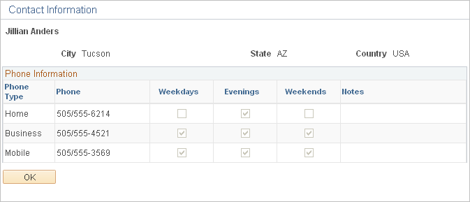 Profiles - Resource Profiles Contact Information