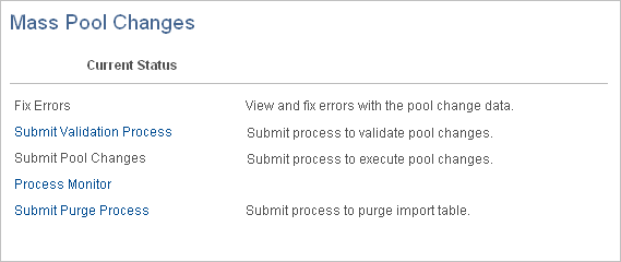 Mass Pool Changes page