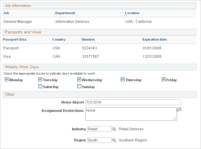 Profiles - General Info page (2 of 2)