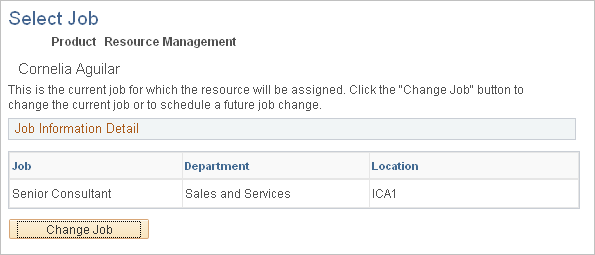 Select Job page