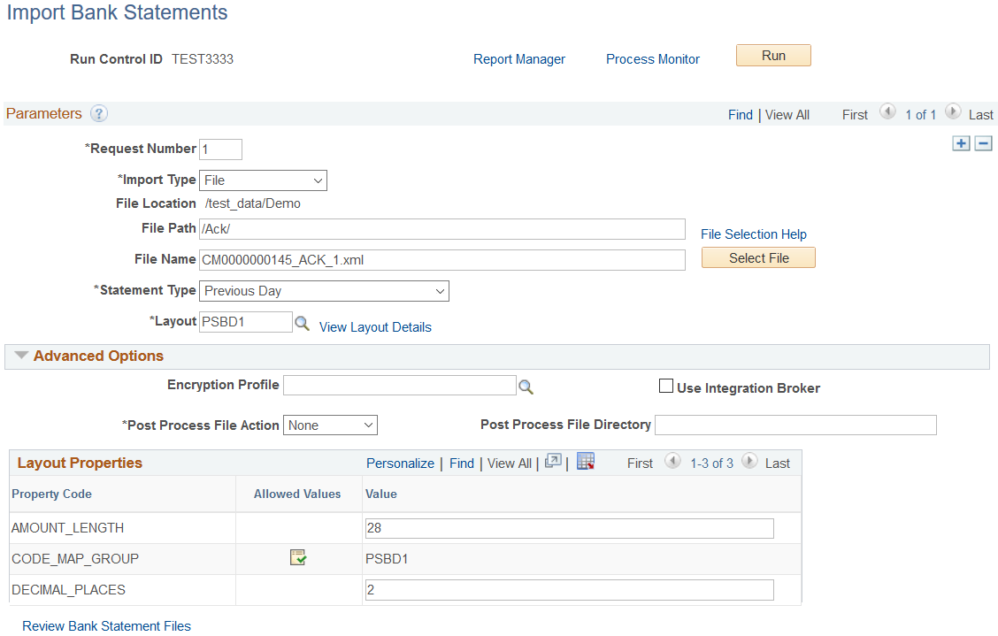 Import Bank Statements page