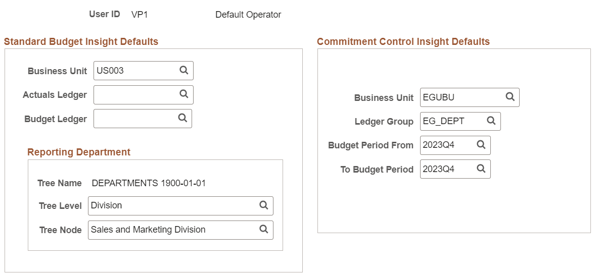 Insights Preferences Page