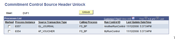 Commitment Control Source Header Unlock page