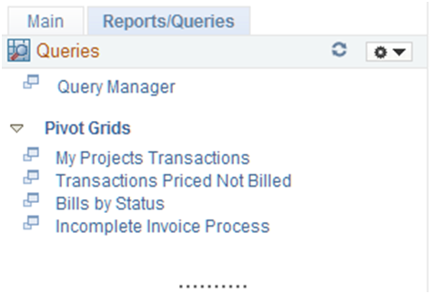 Staffing WorkCenter - Reports/Queries page