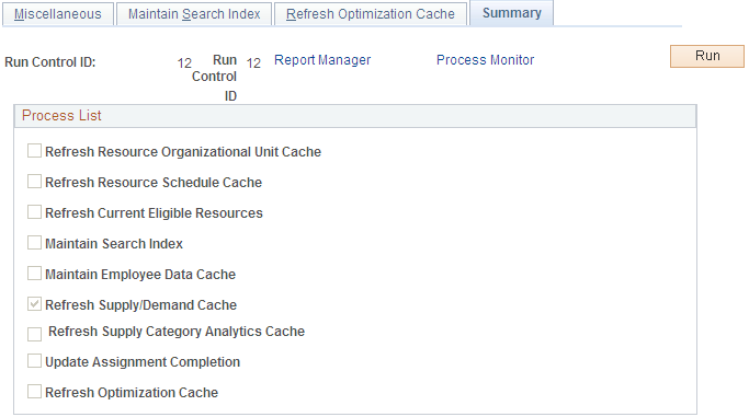 Cache Administration - Summary page