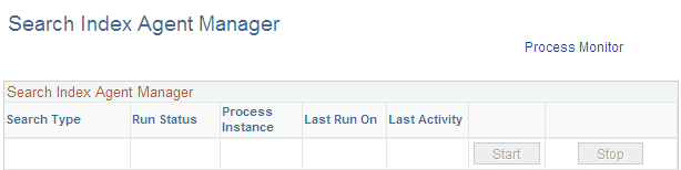 Search Index Agent Manager page