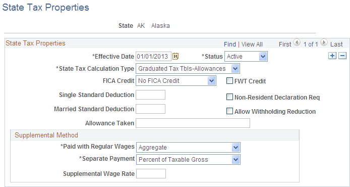 State Tax Properties page