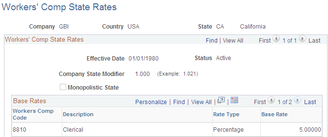 'Workers' Comp State Rates page