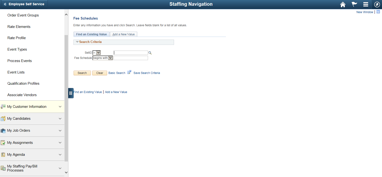 Staffing Navigation Collections page