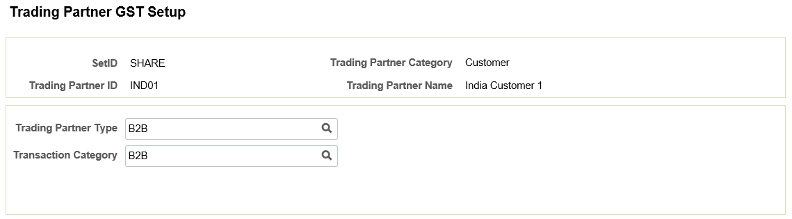 Trading Partner GST Setup