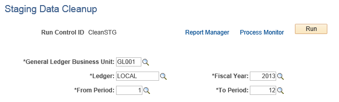 Staging Data Cleanup page