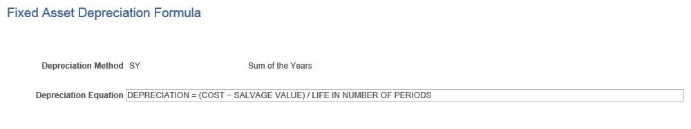 Fixed Asset Depreciation Formula page