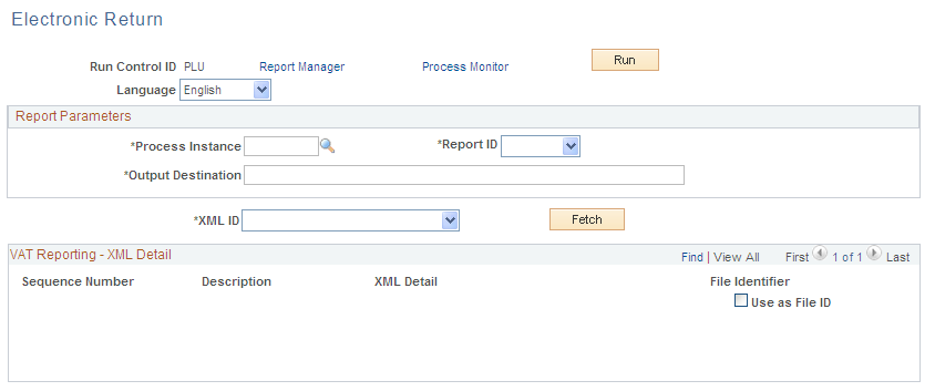 Electronic Return page