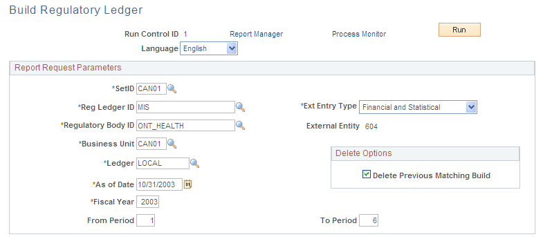 Build Reg Ledger page