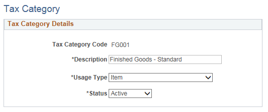 Tax Category(GST)