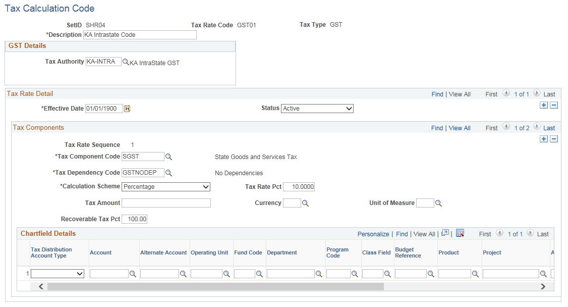 Tax Calculation Code(GST)