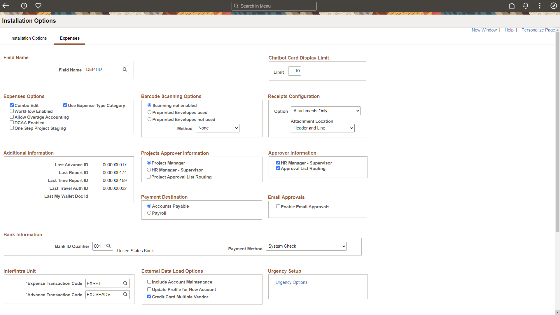 Installation Options - Expenses (1 of 2)