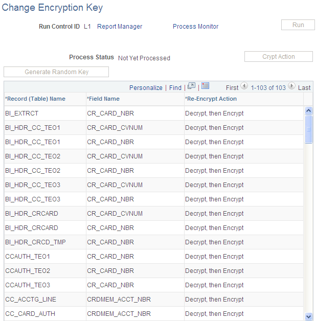 Change Encryption Key page