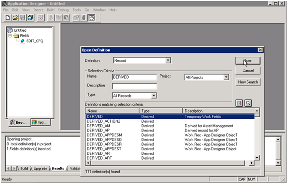 Application Designer - Open Definition (Record)