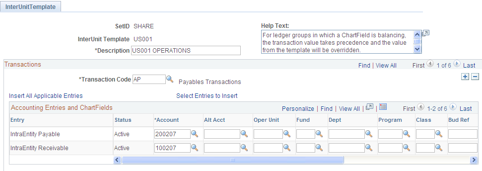 InterUnit Template page