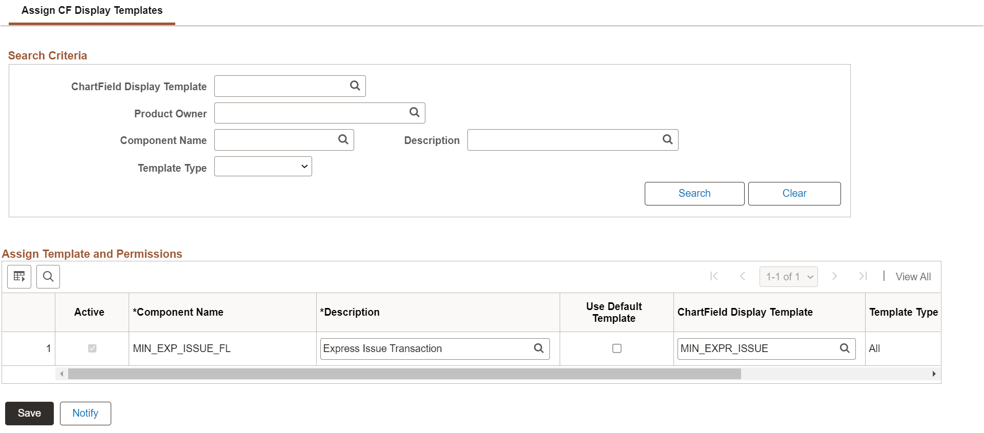 Assign CF Display Templates