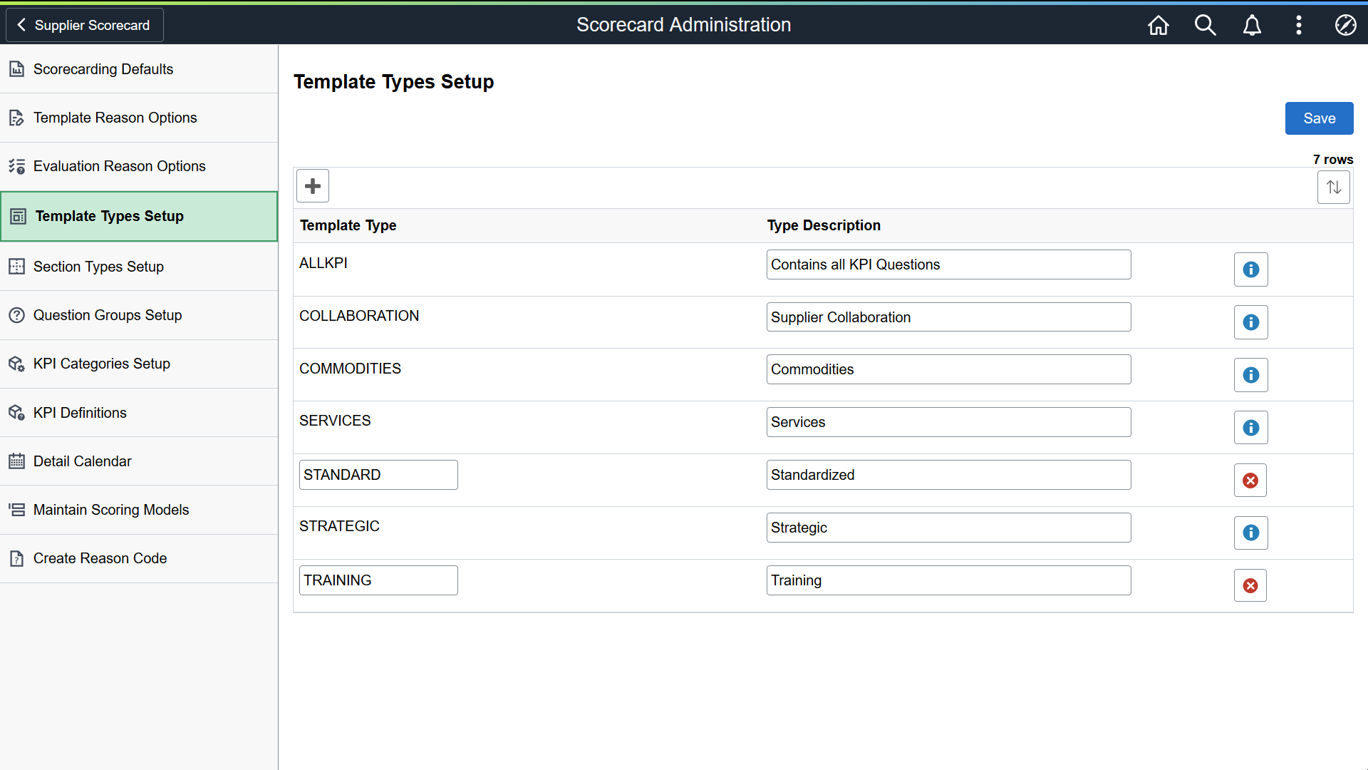 Define Template Types Page