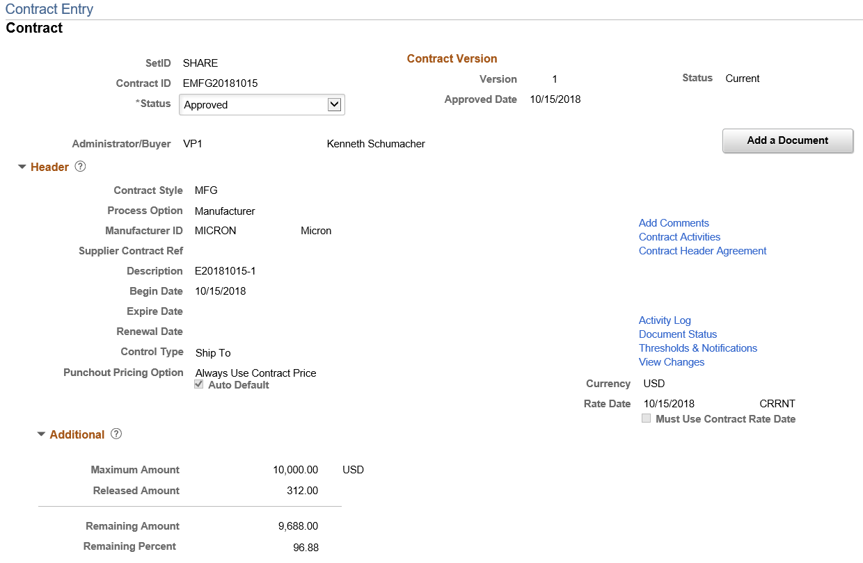 Contract Entry - Contract (Manufacturer) 1 of 2